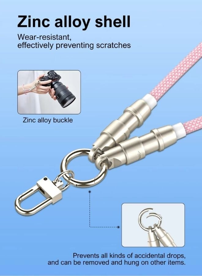 LDNIO 65W Fast Charging USB-C to USB-C Data Cable 5A with Durable Nylon Braided Lanyard Strap, 120cm Cross-Body Phone Strap Charging Cable with Keychain Function, Hands-Free Carry Type-C to Type-C Weaving Cable Compatible with Multiple Phones, Smartphones, Android Devices, Tablets, Power Banks & USB-C Devices - Image 3